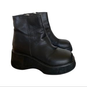 Rare UNIF Ramona Leather Ankle Boots Platforms